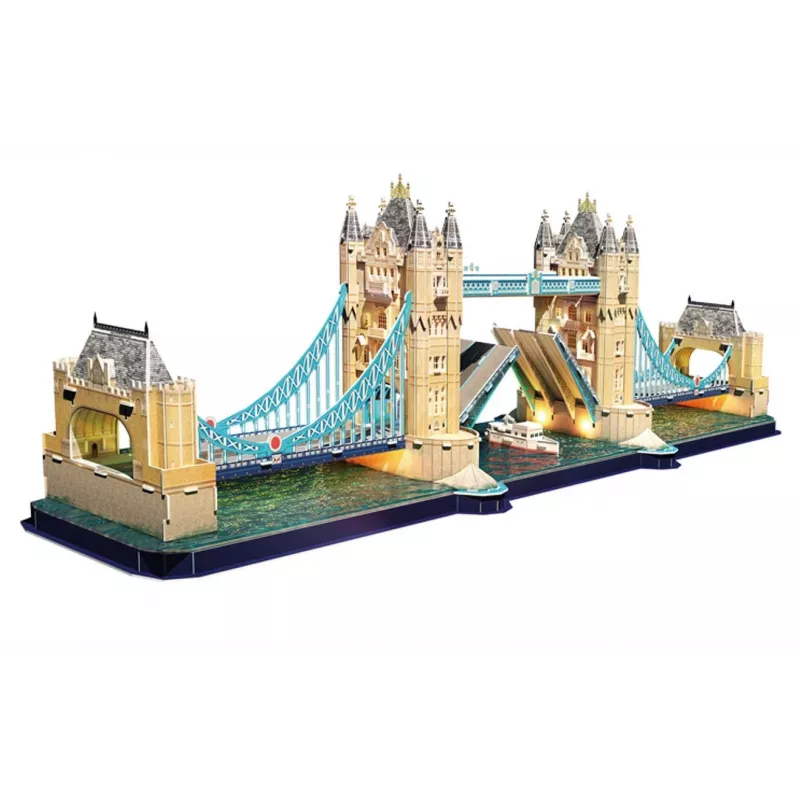 Cubic Fun 3D Puzzle Tower Bridge with LED Lighting | 113 Pieces | Architecture Model Kit