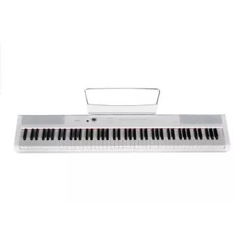 Artesia PA-88H WH 88-Key Graded Hammer Action Digital Piano with 12 Voices, 64-Note Polyphony, Built-in Stereo Speakers, USB MIDI, and Sustain Pedal - White