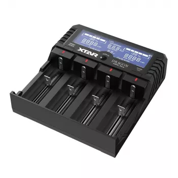 XTAR VP4L Plus 4-Slot Li-ion/Ni-MH Battery Charger with LCD Display, 2A Fast Charging, Power Bank Function