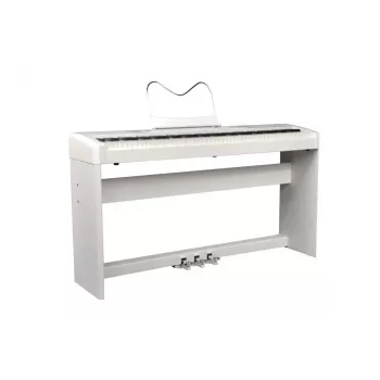 Ringway RP35 WH Digital Piano with Stand and 3-Pedal Unit, 88-Key Graded Hammer Action, White
