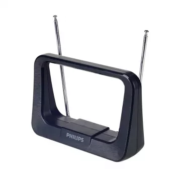 Phil Indoor DVB-T/T2 TV Antenna with 1.8m Coaxial Cable, 75 Ohm, 3G/4G Filter, Black