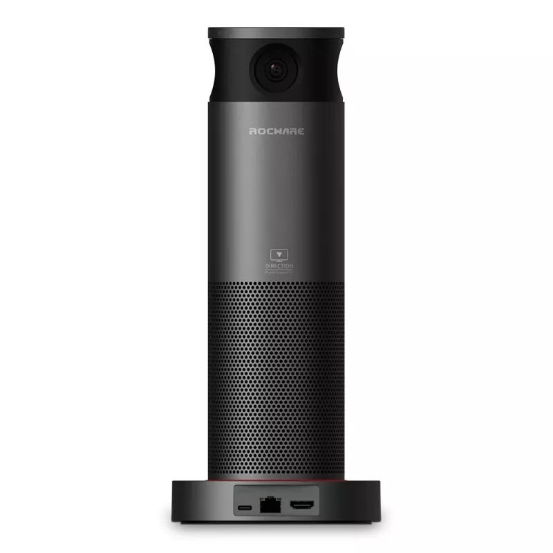 ROCWARE RC360 360° Panoramic Wi-Fi IP Camera, 1080P Full HD, Two-Way Audio, Night Vision, Indoor