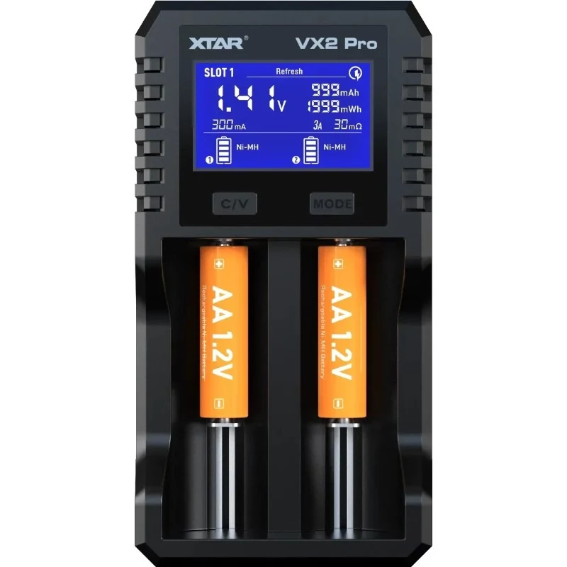 XTAR VX2 PRO SET Multi-Chemistry Smart Battery Charger with USB-C Input and Power Bank Function