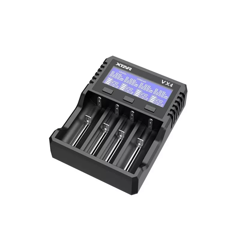 XTAR VX4 V2 KT 4-Bay Smart Battery Charger for Li-ion Ni-MH Ni-CD with USB-C QC3.0
