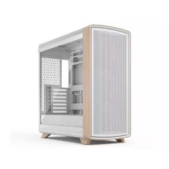 Fractal Design Summit Chalk White TG Clear Tint Mid-Tower Case with Real Oak Front Panel
