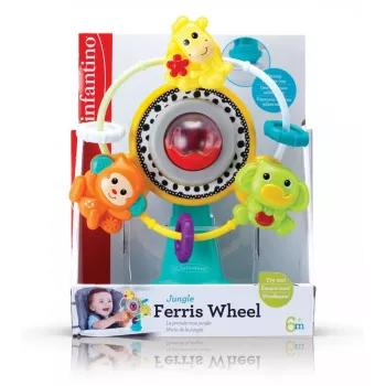 B-KIDS Ferris Wheel Suction Cup Activity Toy - Spin & Teethe, Multi-Color