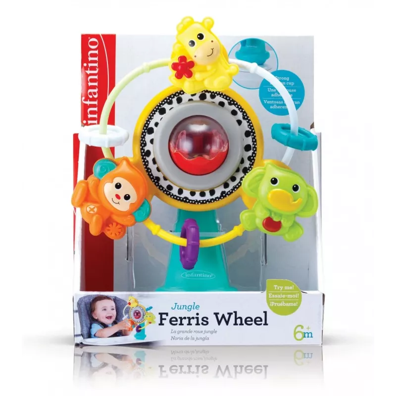 B-KIDS Ferris Wheel Suction Cup Activity Toy - Spin & Teethe, Multi-Color