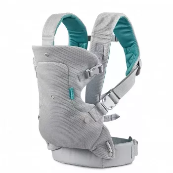 B-KIDS Infantino 4-in-1 Convertible Baby Carrier, Grey, 3.6–14.5 kg, JPMA Certified, with Removable Wonder Cover™ Bib