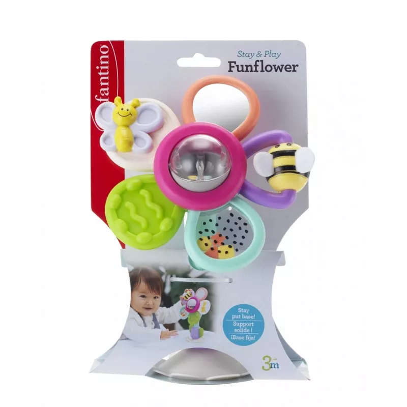 B-KIDS Infantino Revolving Flower with Suction Cup – Multi-Color Sensory Toy for Babies 6 Months+
