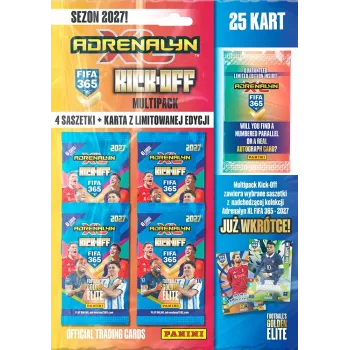 Panini FIFA 365 2027 Adrenalyn XL Trading Card Multipack Kick off – 6 Booster Packs + 2 Limited Edition Cards