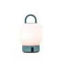 KOODUU Rechargeable Table Lamp LOOME Turquoise with 3-Step Touch Dimming, 200 lm Warm White LED, USB-C, IP44 Splash-Proof, Integrated Handle