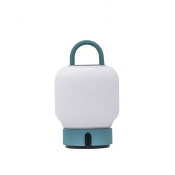 KOODUU Rechargeable Table Lamp LOOME Turquoise with 3-Step Touch Dimming, 200 lm Warm White LED, USB-C, IP44 Splash-Proof, Integrated Handle