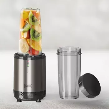 BLACK+DECKER ES9120160B Personal Blender 1000W with 2x 600ml Tritan Bottles and Travel Lids