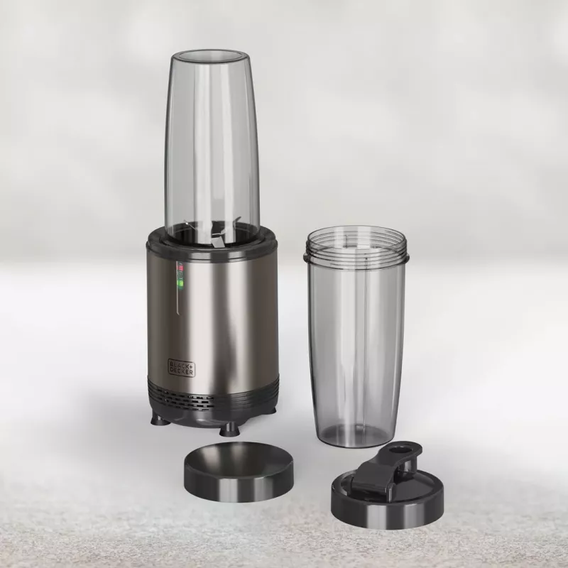 BLACK+DECKER ES9120160B Personal Blender 1000W with 2x 600ml Tritan Bottles and Travel Lids
