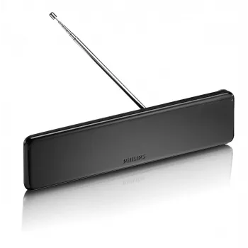 Philips SDV5225/12 Indoor TV Antenna with Adjustable Gain, 1.8m Coaxial Cable, 75 Ohm, 3G/4G Filter, DVB-T/T2