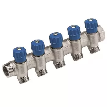 Caleffi 5R Series Thermostatic Mixing Valve 3/4 inch NPT Inlet x 1/2 inch NPT Outlet, Lead-Free Brass, ASSE 1017