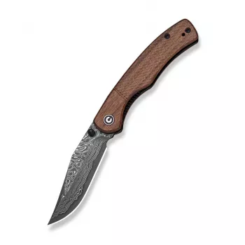 Civivi Clingman Damascus Guibourtia Wood Folding Knife
