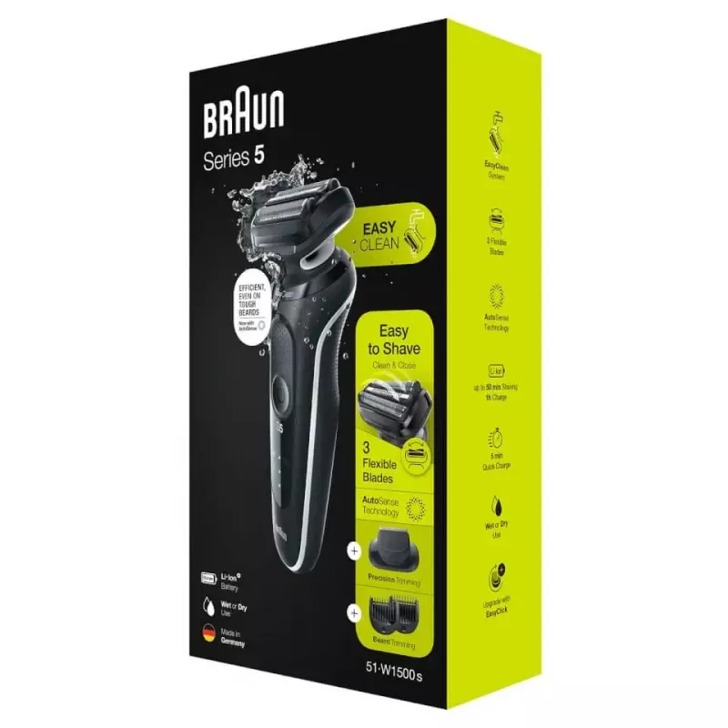 BRAUN Shaver Series 5 51-W1500s Wet&Dry Electric Shaver Black
