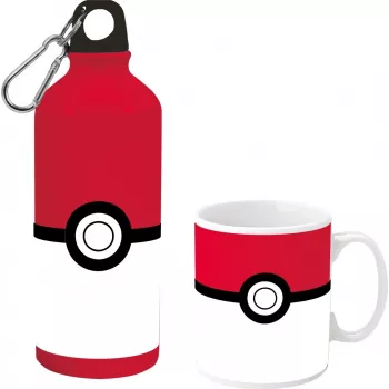 Pokemon Aluminum Bottle 500ml with Ceramic Mug Set