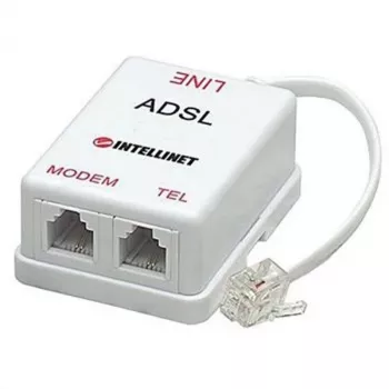 Intellinet ADSL Splitter/Filter RJ11 Male to 2x RJ11 Female, White