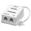 Intellinet ADSL Splitter/Filter RJ11 Male to 2x RJ11 Female, White