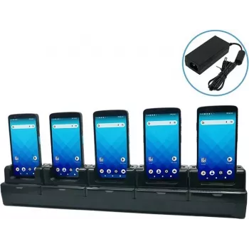 Unitech 5-slot terminal charging cradle with power adapter. Compatible the EA660 - Lade-/Dockingstation
