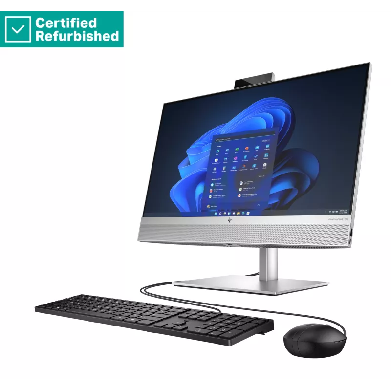 RENEW SILVER HP Elite 840 G9 AIO All-In-One 24 - i7-14700, 16GB, 512GB SSD, 23.8 FHD Non-Touch AG, FPR, Height Adjustable, USB Mouse, Win 11 Pro, 1 years