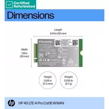 RENEW GOLD HP 4G LTE Modem m.2 WWAN Cat 16 L860-GL-16 Mobile Broadband Cellular (compatible with WWAN-ready EliteBook 630 640 645 660 830 840 860 1040 G11, x360 G11, ProBook 440 460 465 G11, ZBook Firefly Fury Power 14 16 G11 G11A)