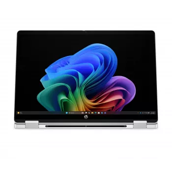HP OmniBook 5 Flip NG AI 14-km0001nnx - Ultra 7 355, 32GB LPDDR5X 7467 on-board, 512GB , Touch/14.0 2K (1920x1200) OLED, Glacier Silver DF+ AI logo - 5MP IR TNR, Not Included 65W AC Adapter, Win 11 Home, 1 years