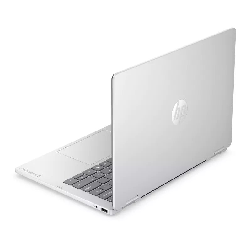 HP OmniBook 5 Flip NG AI 14-km0001nnx - Ultra 7 355, 32GB LPDDR5X 7467 on-board, 512GB , Touch/14.0 2K (1920x1200) OLED, Glacier Silver DF+ AI logo - 5MP IR TNR, Not Included 65W AC Adapter, Win 11 Home, 1 years