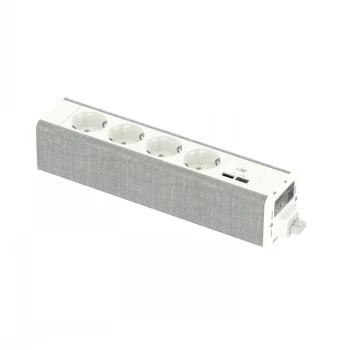 SCHNEIDER ELECTRIC UNICA SYSTEM+ MOD.UNIT 4XSCHUKO+USBA/C WHITE/GREY