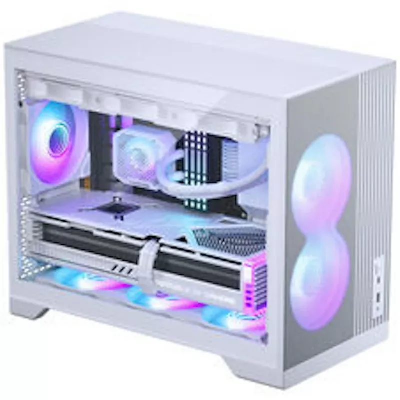 Phanteks XT M3 PC-Gehäuse, Mini-Gehäuse + D30 PWM Regular Airflow D-RGB Lüfter, 3er Pack, weiß