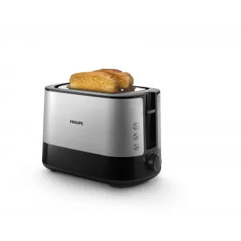 Philips Viva Collection Toaster HD2637/90 Extra wide 2 slots toaster Built in bun warmer Black/Damaged package