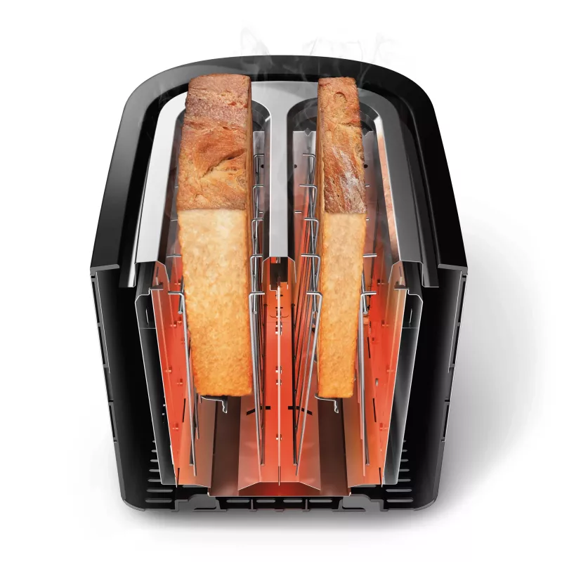 Philips Viva Collection Toaster HD2637/90 Extra wide 2 slots toaster Built in bun warmer Black/Damaged package