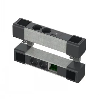 SCHNEIDER ELECTRIC UNICA SYSTEM+ DESK UNIT 4XSCHUKO+USBA/C+RJ OPT, ANTHR/GREY