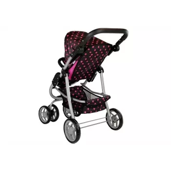 2-in-1 Stroller with Bag Carrycot Black-Pink 7706 Lean Toys