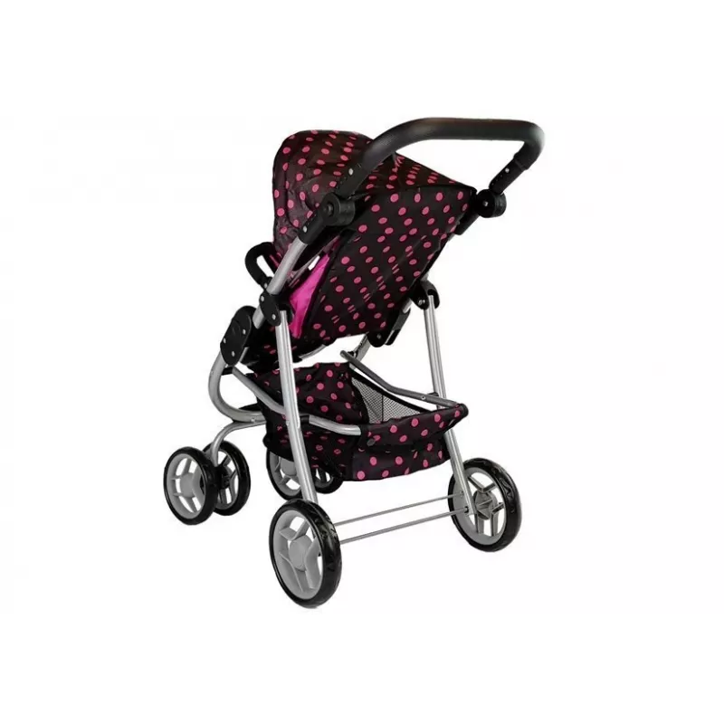 2-in-1 Stroller with Bag Carrycot Black-Pink 7706 Lean Toys