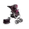 2-in-1 Stroller with Bag Carrycot Black-Pink 7706 Lean Toys