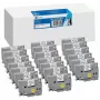 20x G&G Label Tape 9mm x 8m Black on White Compatible with Brother TZe-221