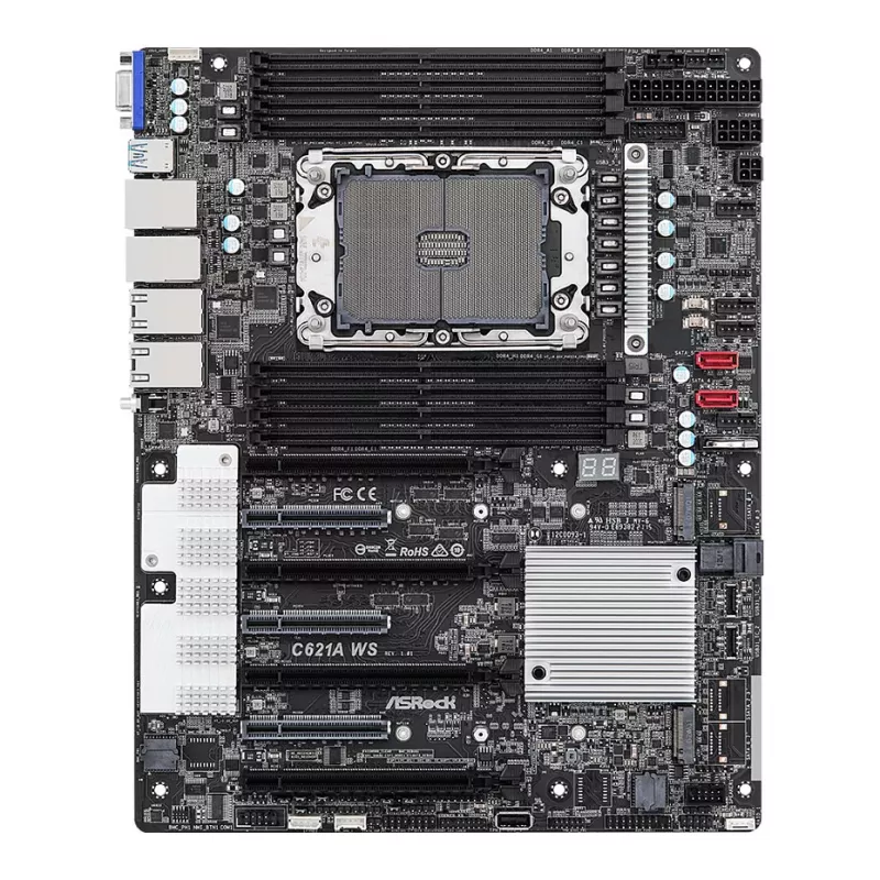 ASRock C621A WS Motherboard - Intel C621A Chipset - LGA4189 Socket - CEB Form Factor - 8x DDR4 DIMM - 2x 10GbE LAN - IPMI