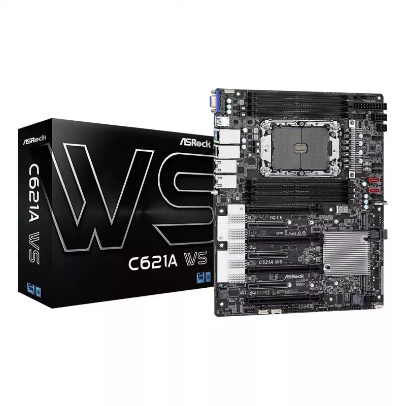 ASRock C621A WS Motherboard - Intel C621A Chipset - LGA4189 Socket - CEB Form Factor - 8x DDR4 DIMM - 2x 10GbE LAN - IPMI