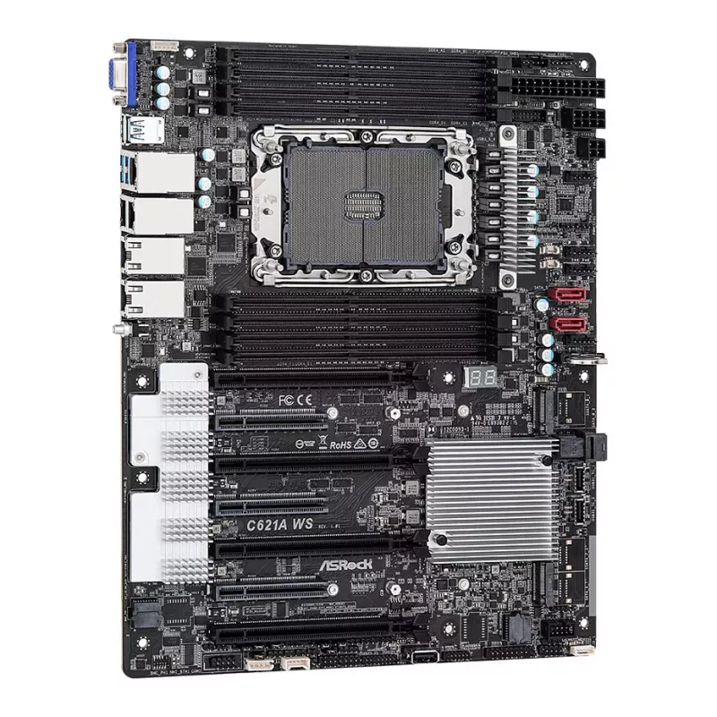 ASRock C621A WS Motherboard - Intel C621A Chipset - LGA4189 Socket - CEB Form Factor - 8x DDR4 DIMM - 2x 10GbE LAN - IPMI