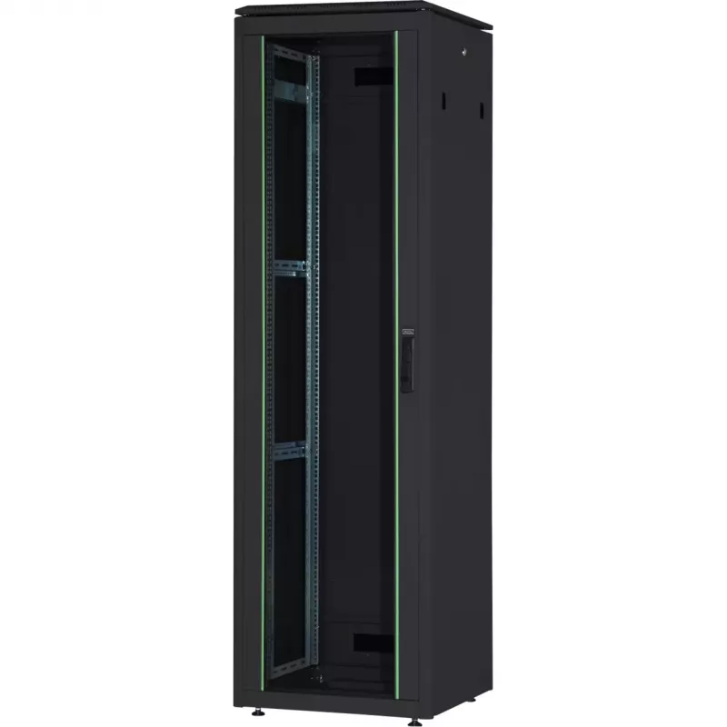 DIGITUS 42HE Unique Network Cabinet 600x600mm Glass Door Black