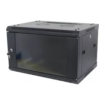 ALLNET 19 inch Wall-Mount Enclosure 12U 1-Piece Depth 450mm Black Disassembled Flat Pack SMA Series