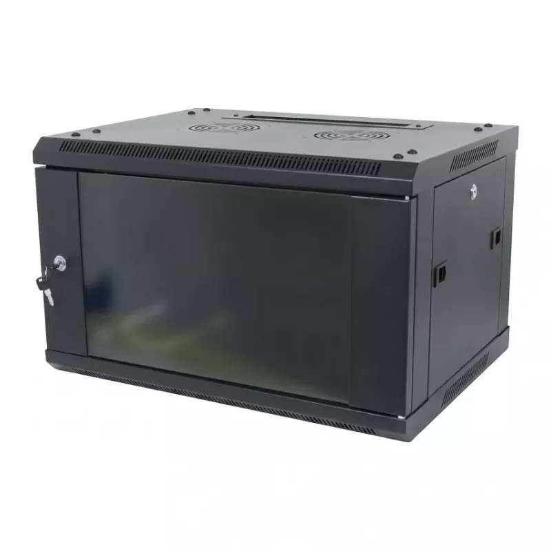 ALLNET 19 inch Wall-Mount Enclosure 12U 1-Piece Depth 450mm Black Disassembled Flat Pack SMA Series