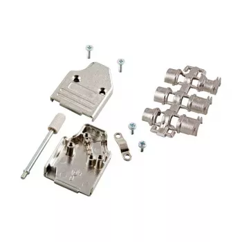 EFB Elektronik Full Metal Hood 35° E-MHDM35 25-K D-Sub 25-Pin Zinc Die-Cast EMI/RFI Shielded Cable Hood