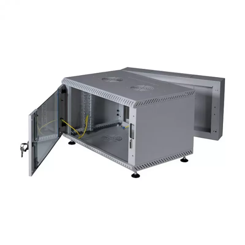 EFB 19 inch Wall-Mount Cabinet 12U, Swiveling, 2-Part, RAL 7035, Depth 500 mm