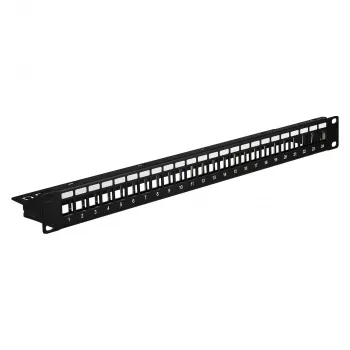 EFB Distribution Panel 19 inch 1U 24-Port Shielded Cat.6A Black RAL9005