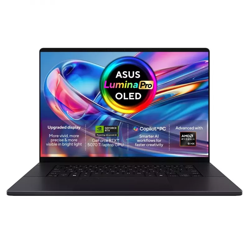 ASUS ProArt P16 H7606WR-SE058X Ryzen AI 9 HX 370 16.0 inch 4K OLED 120Hz 1600nits Anti-Reflective Laptop 32GB LPDDR5X 1TB SSD GeForce RTX 5070 Ti 12GB FHD Camera 90WHrs Windows 11 Pro Aluminum Nano Black