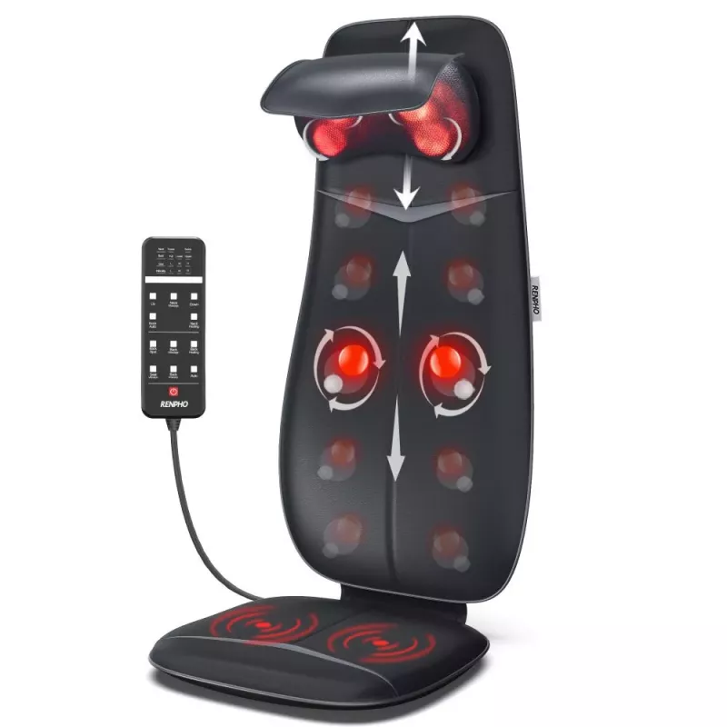 RENPHO Neck & Back Massage Cushion Black (PEU-RF-BM076-BK)